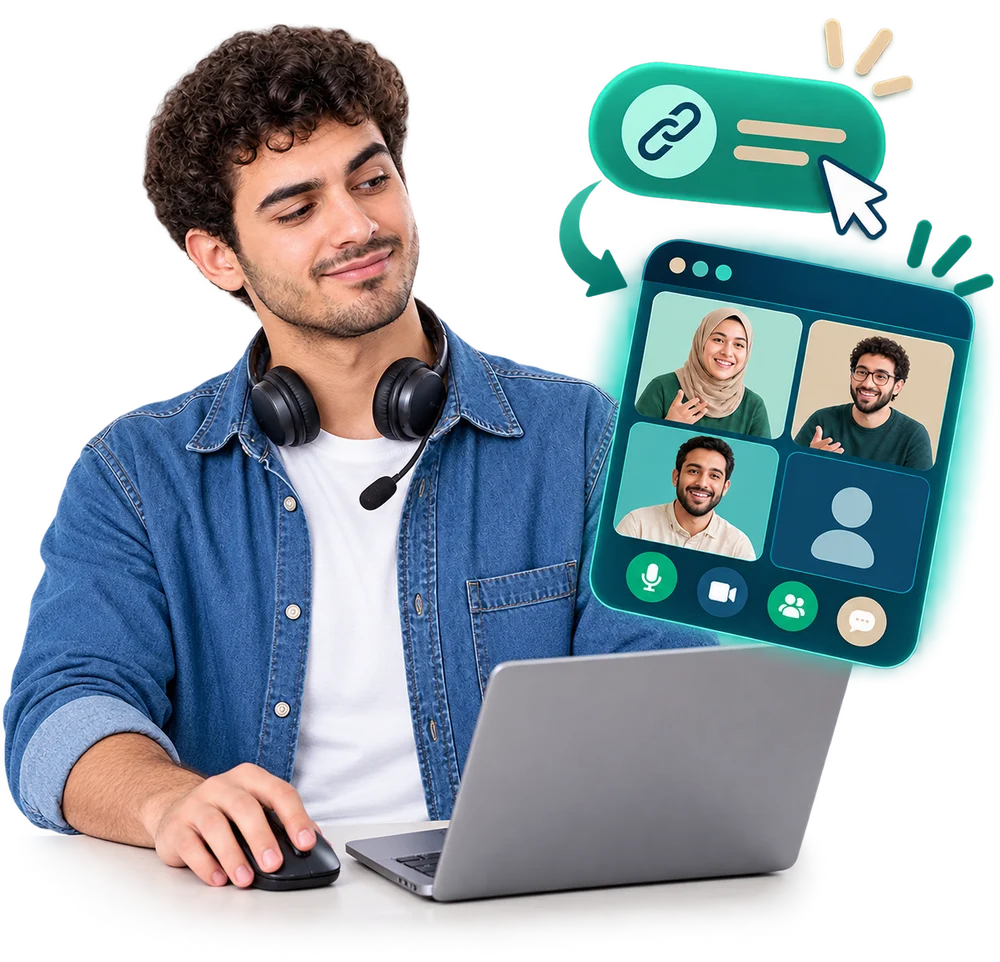 El mismo alumno abre el enlace de su clase desde el portátil y entra directamente, sin instalar nada